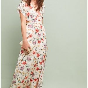 Anthropologie open back floral maxi dress